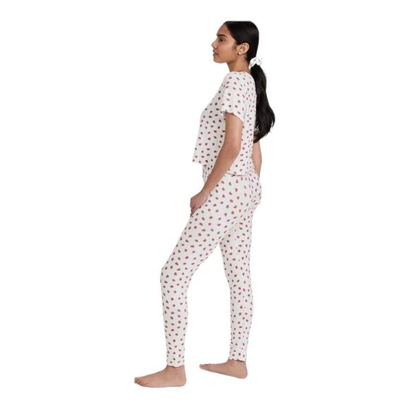 REVOLVE Strawberry Print Cozy PLUSH Thermal Pajama Set sz S NWT - Picture 6 of 15